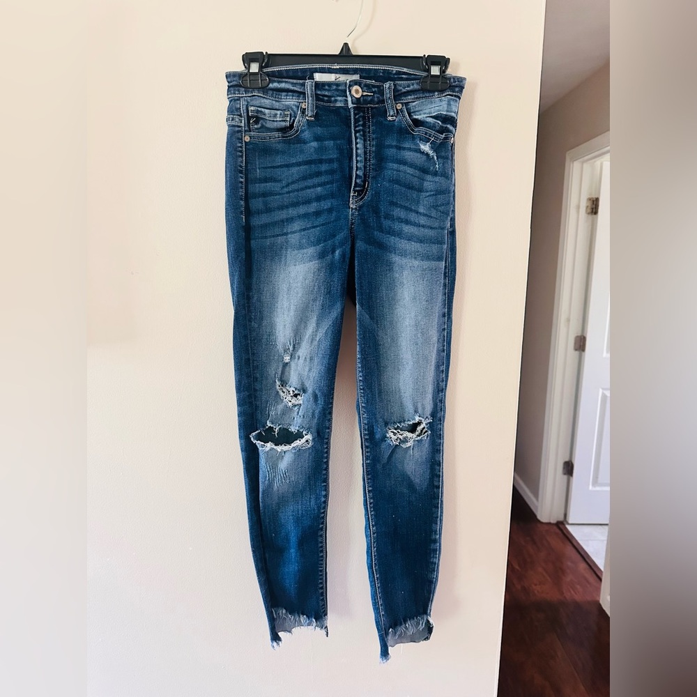 KanCan Dark Blue Distressed Skinny Jeans